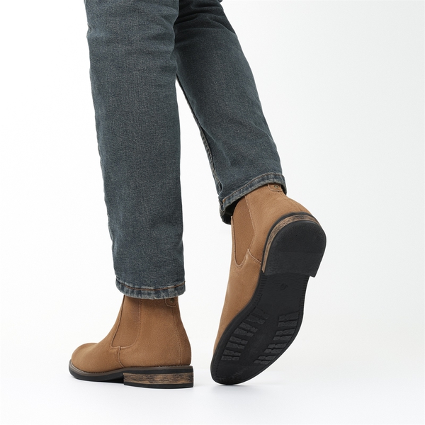 Men's Timeless Suede Leather Chelsea Boots - TAN - 8